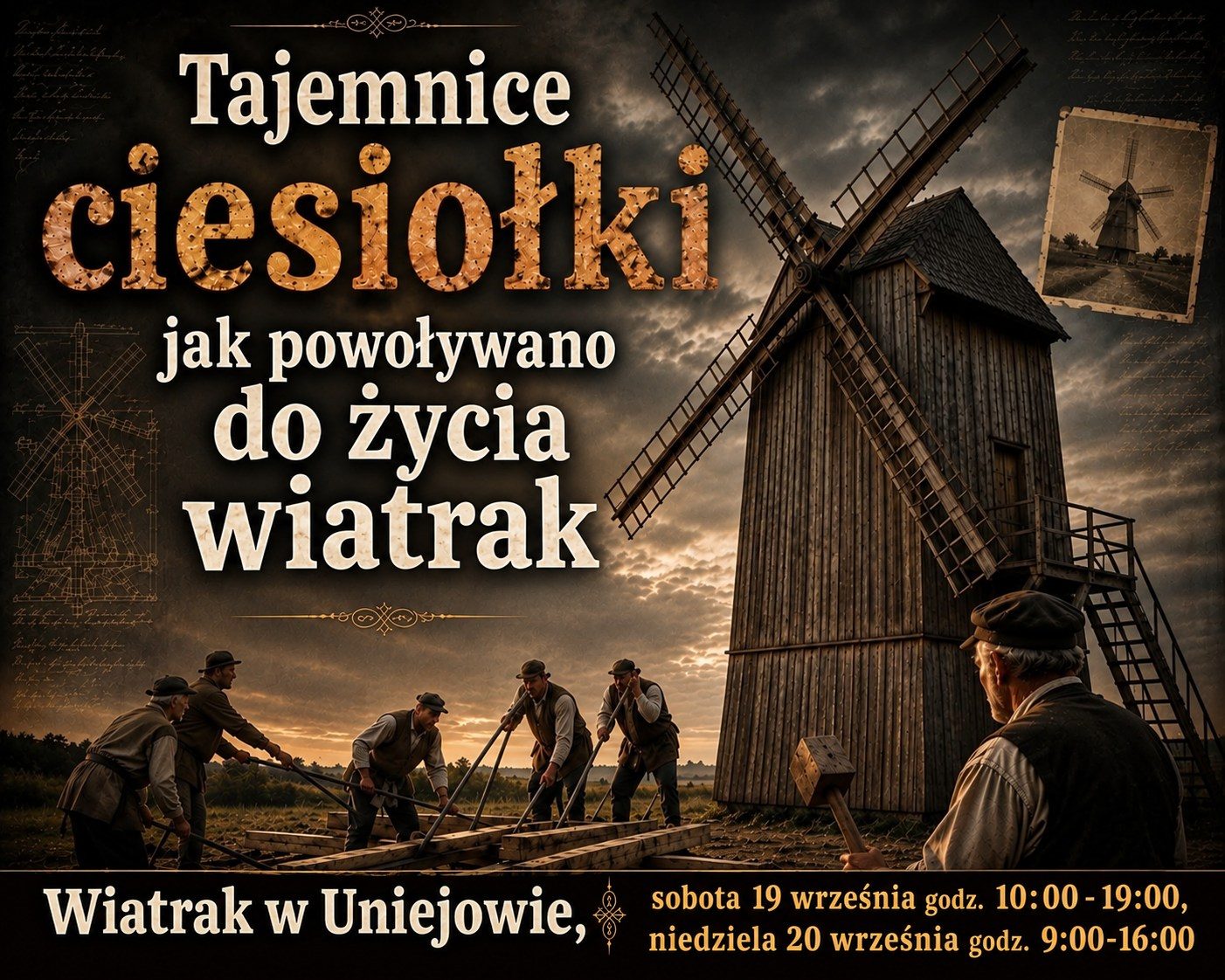 Tajemnice ciesiołki i zwiedzanie dawnego wiatraka