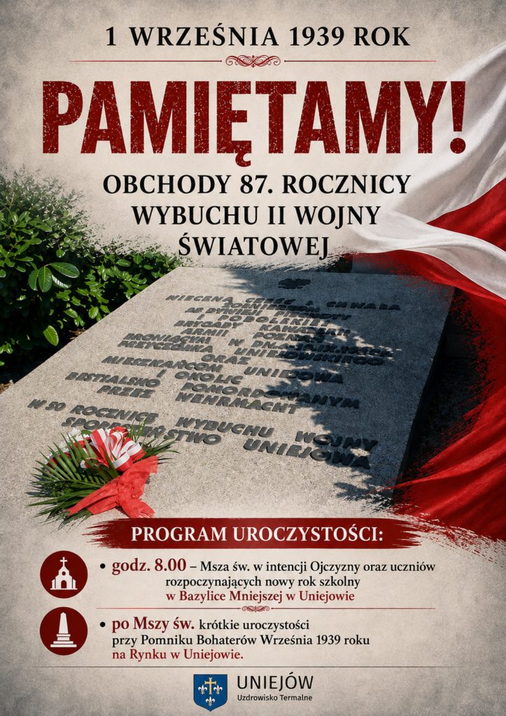 Uniejów uczci 87. rocznicę wybuchu II wojny światowej