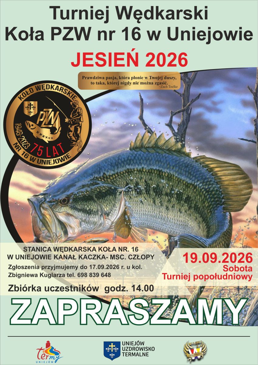 Ruszyły zapisy na turniej wędkarski „Jesień 2026”