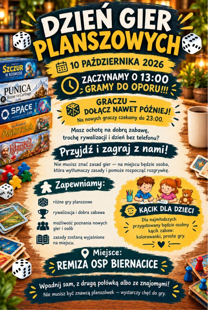 Dzień Gier Planszowych w remizie OSP Biernacice